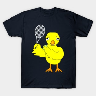 Tennis Chick White Racket T-Shirt